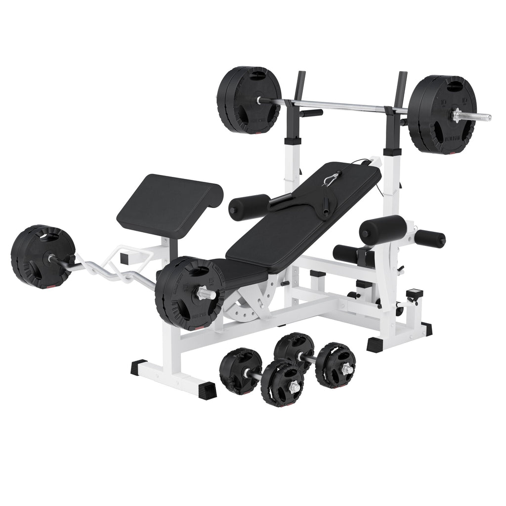 Voima-asema ja 100 kg muovipinnoitettu levysarja