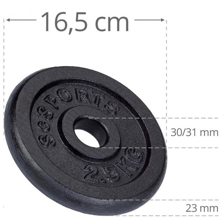 ScSPORTS raskuskettad 4 x 2,5 kg, 30 mm
