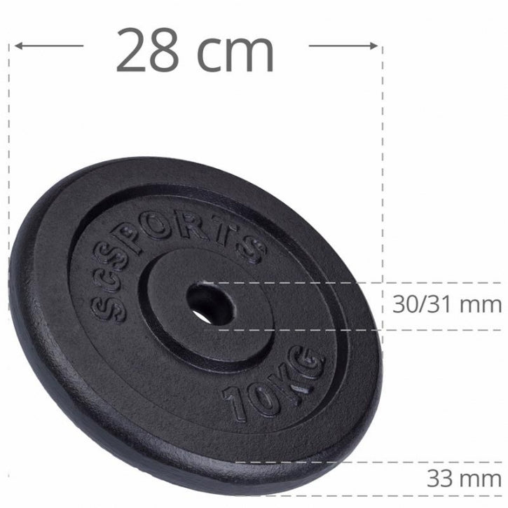ScSPORTS malmist raskuskettad 2 x 10 kg, 30 mm