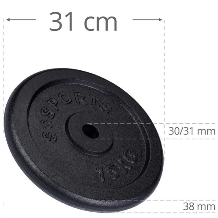 ScSPORTS raskuskettad 2 x 15 kg, 30 mm