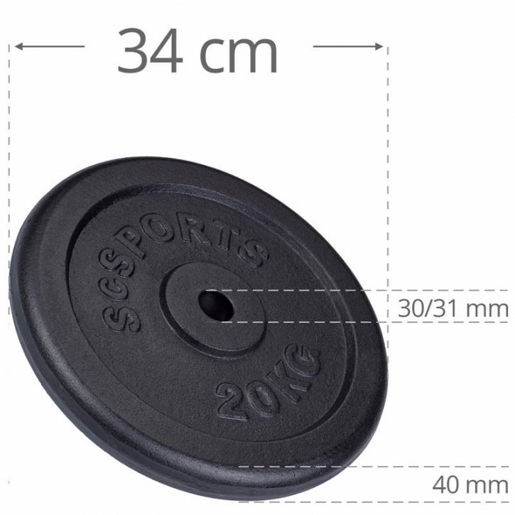 ScSPORTS malmist raskusketas 20 kg, 30 mm