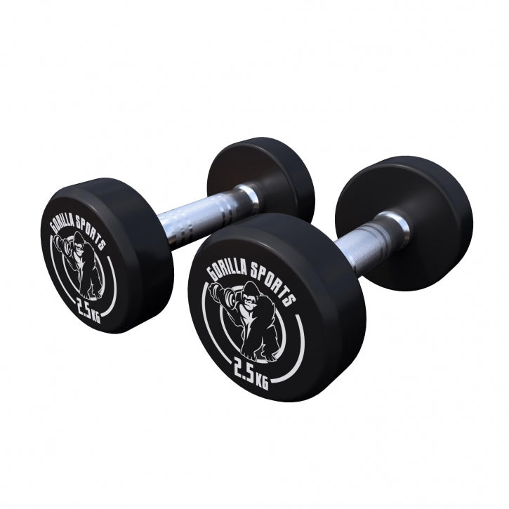 Pro fikseeritud hantlipaar, kummikattega, 2,5–15 kg