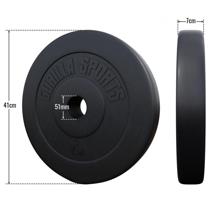 Vinüülkattega raskusketas 15 kg 50 mm