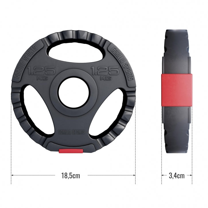 Tri Grip vinüülkattega raskusketas 1,25 kg 50 mm