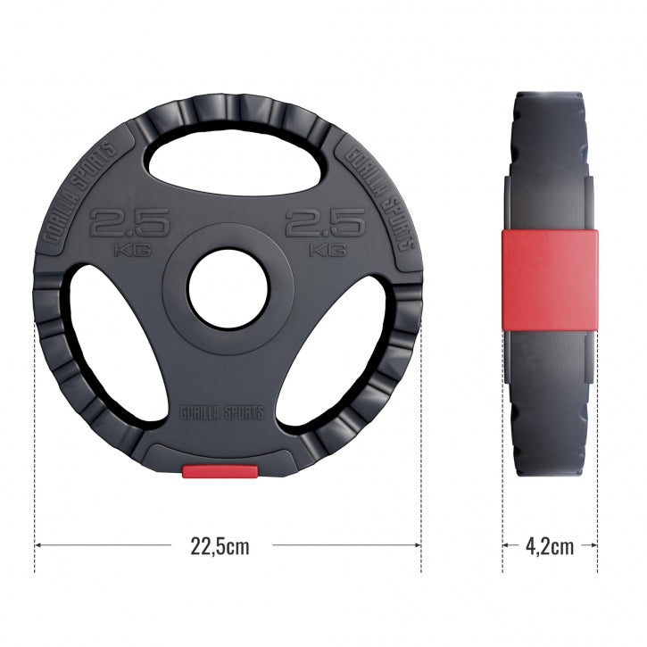 Tri Grip vinüülkattega raskusketas 2,5 kg 50 mm