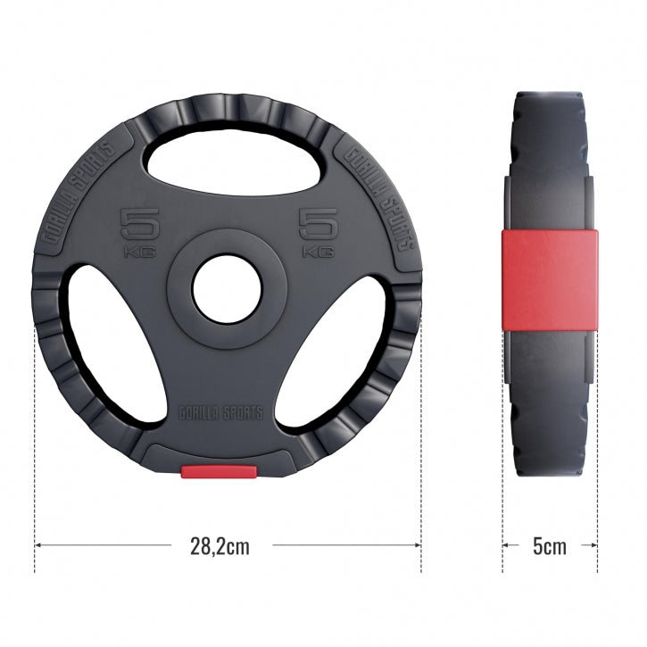 Tri Grip vinüülkattega raskusketas 5 kg 50 mm