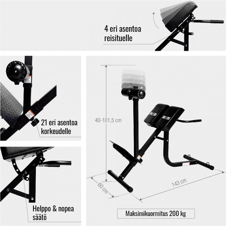Reguleeritav seljapink jala- ja reietoega