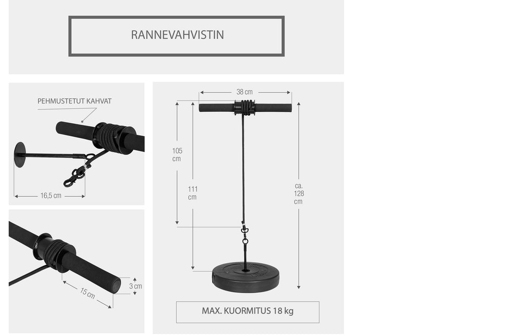 Raskusketastega randmetugevdaja, max 18 kg