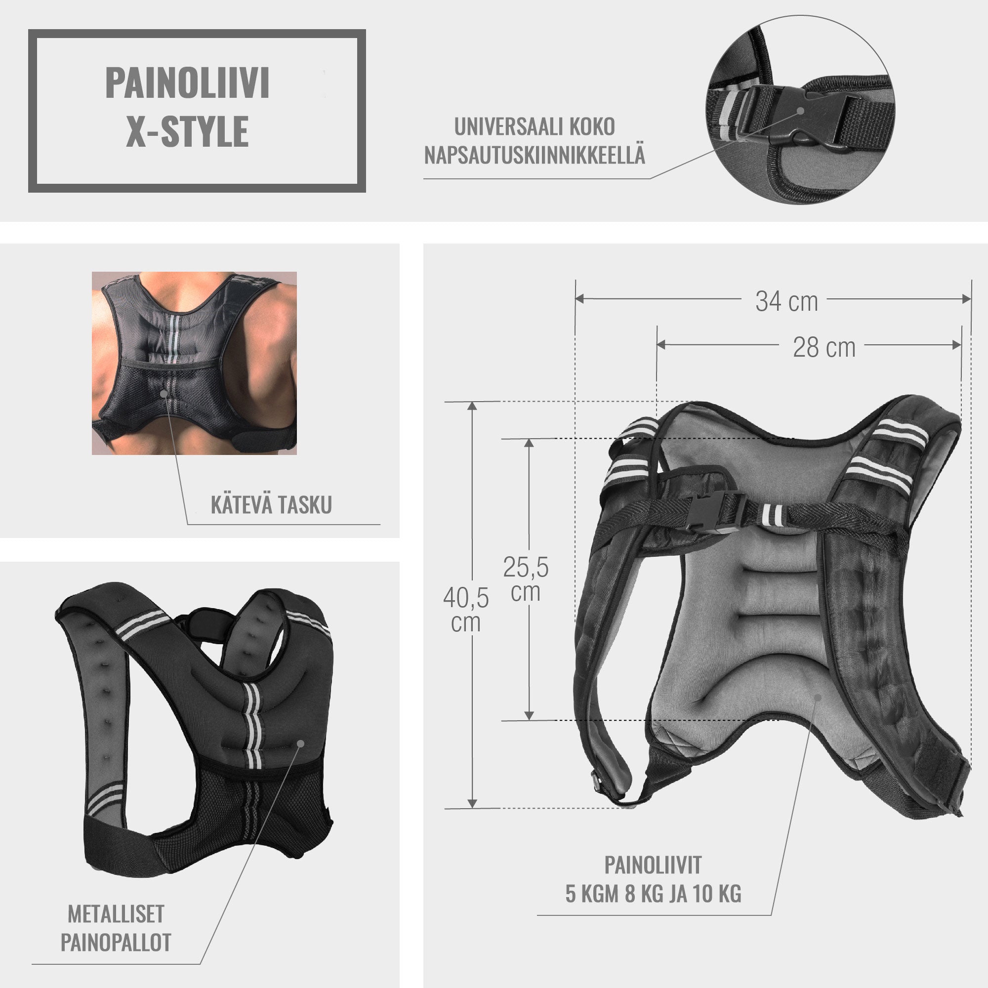 X-Style raskusvest 5 kg hall
