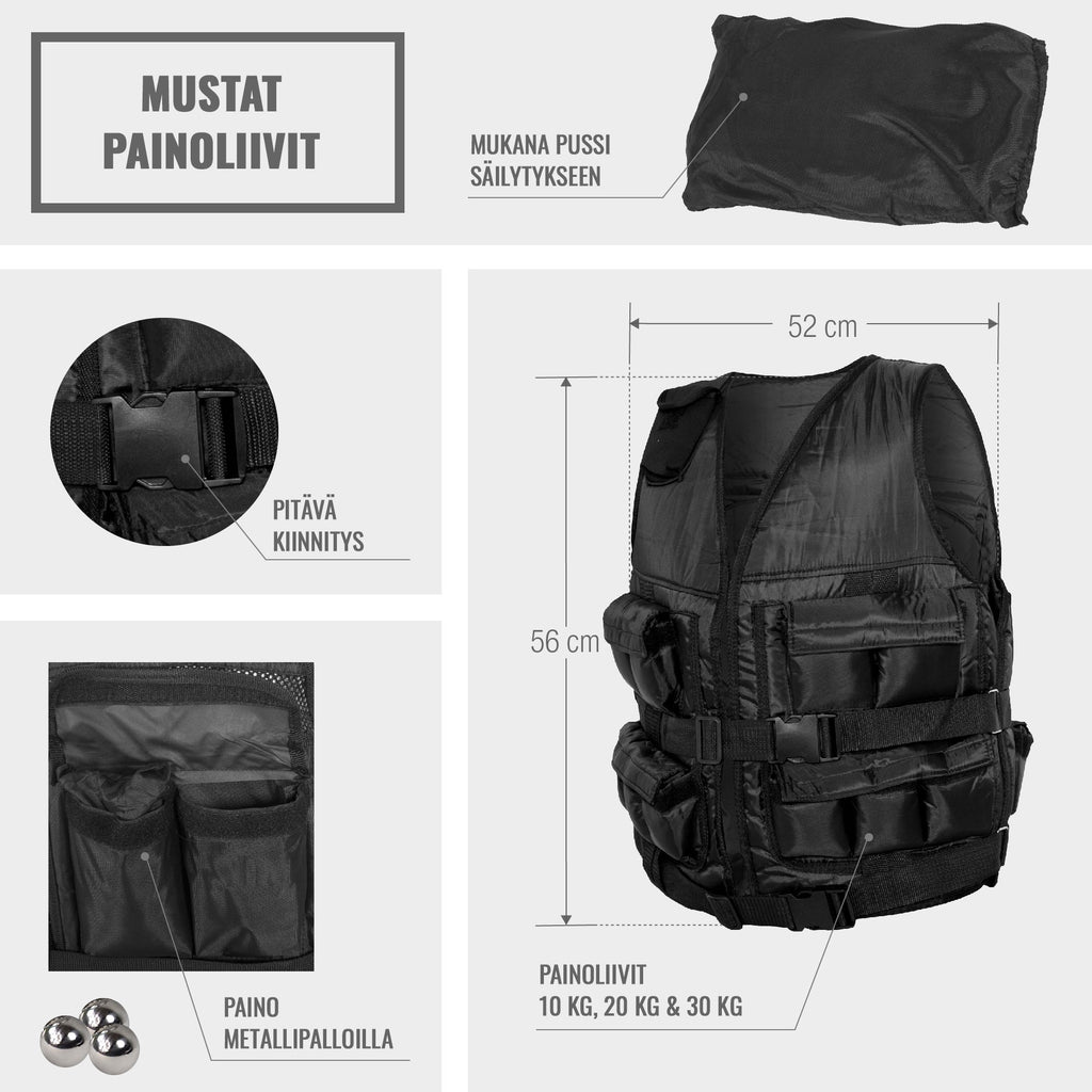 Reguleeritav raskusvest 20 kg, 56 x 52 cm