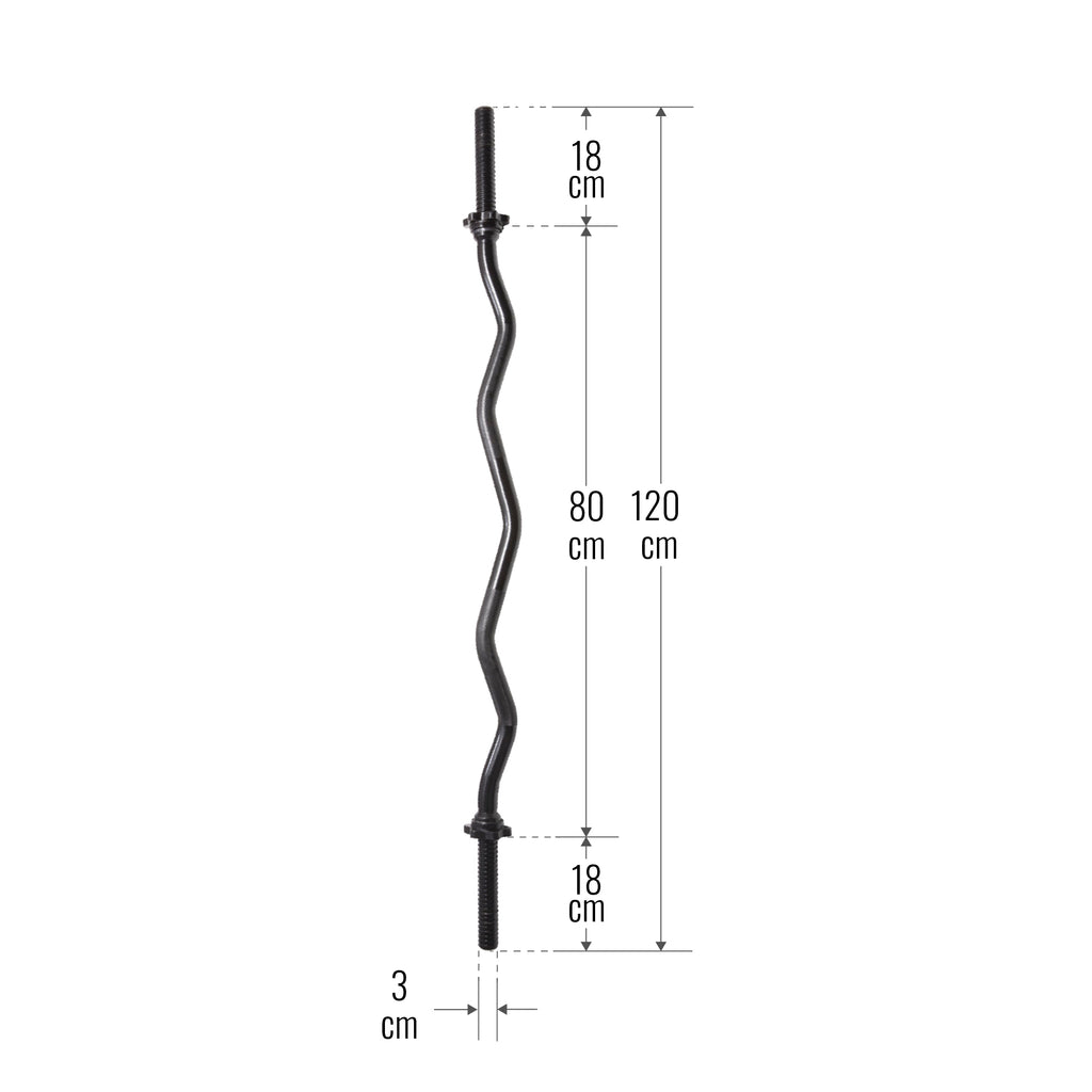 EZ-biitsepsikang 120 cm keermelukkudega, must