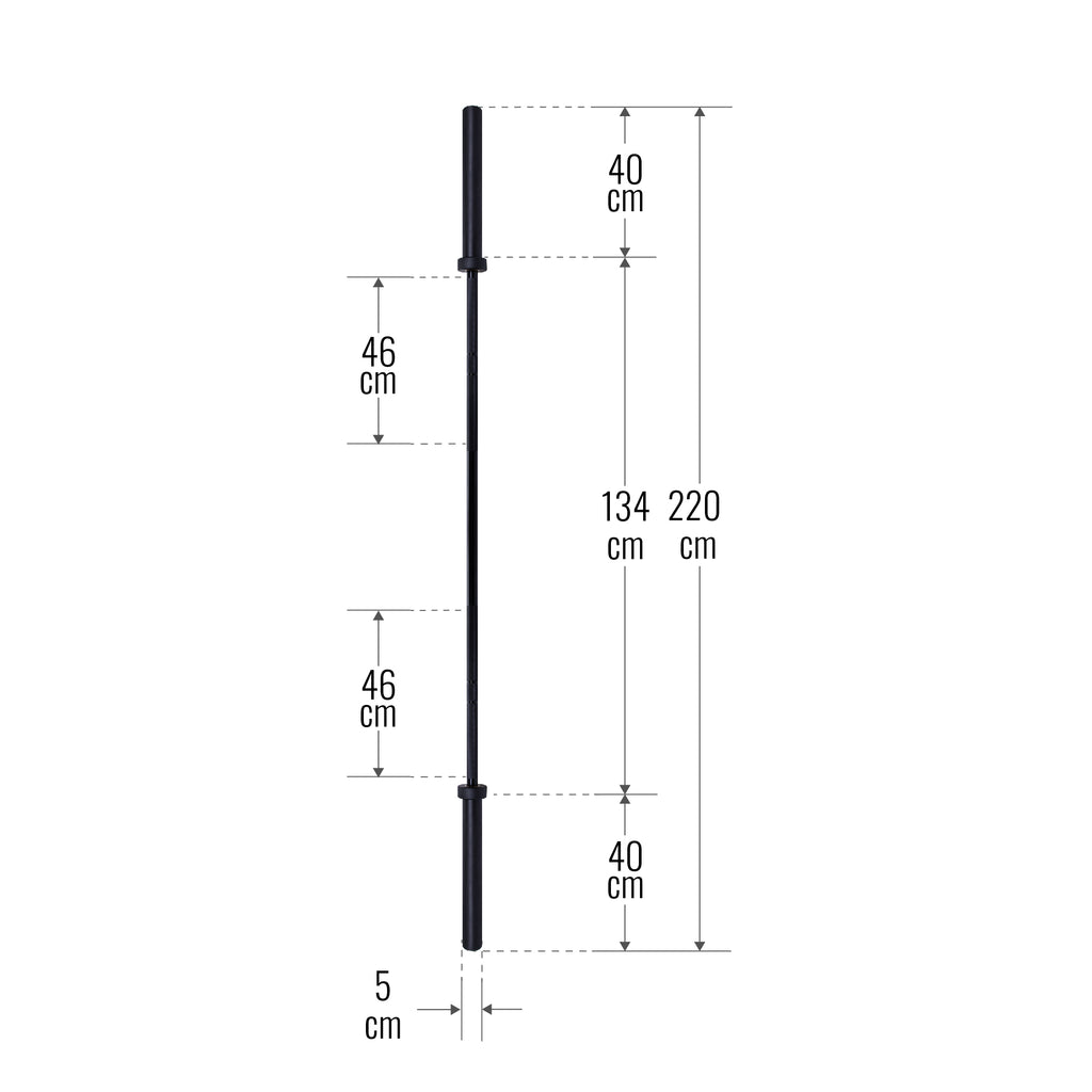 Olümpiakang 220 cm 20 kg, must