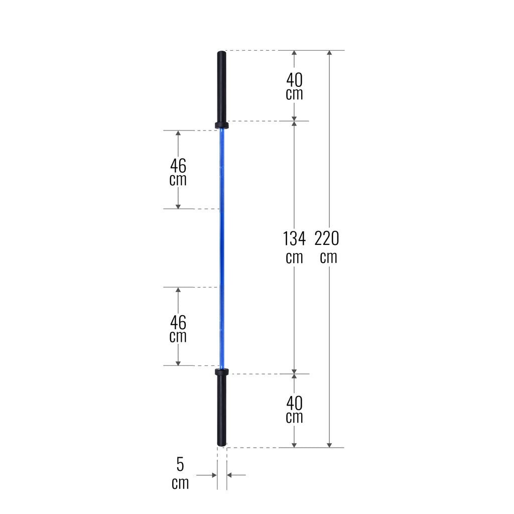 Olümpia-kang 220 cm 20 kg sinine/must