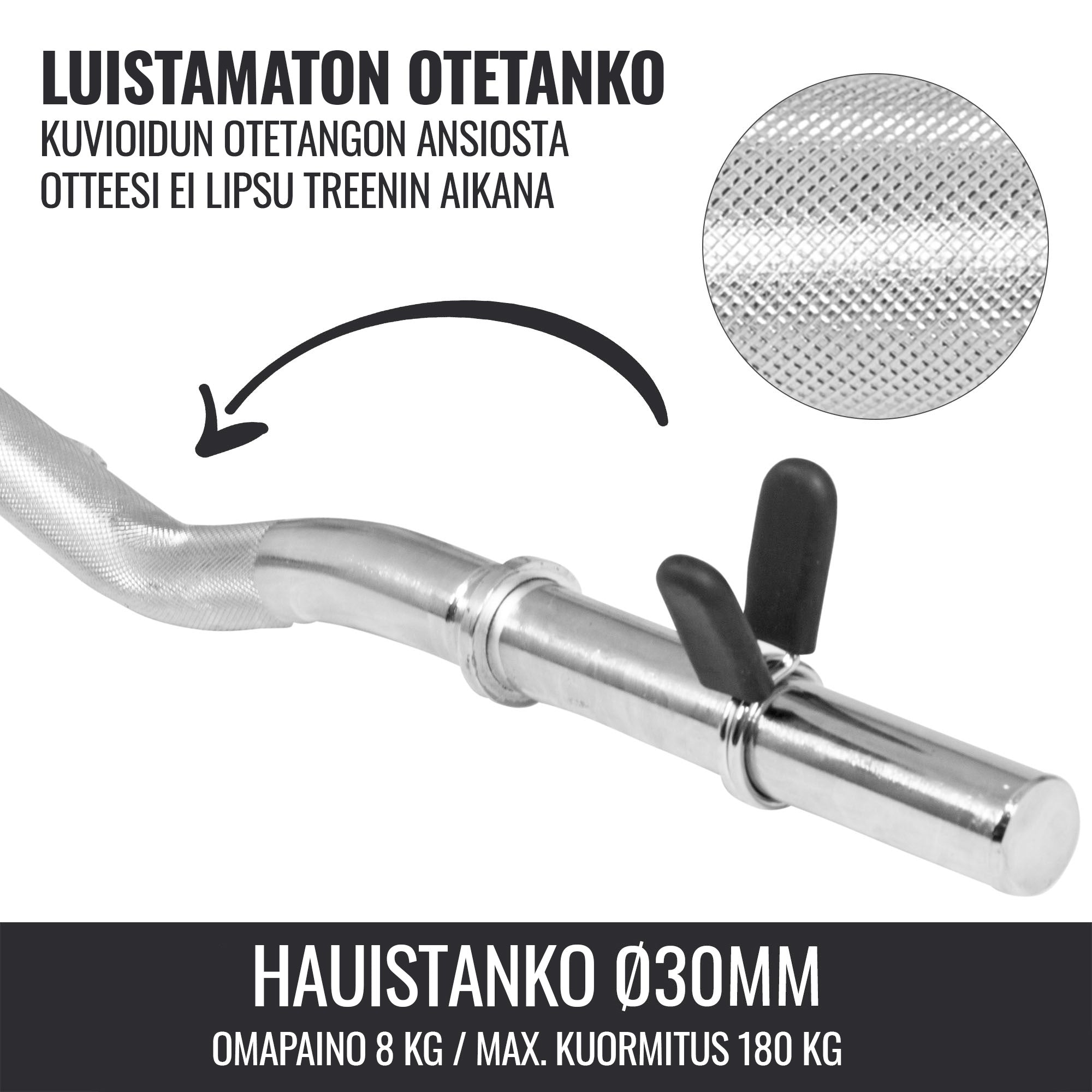 Kangikomplekt 30 mm vedrulukustitega, 4 kangi