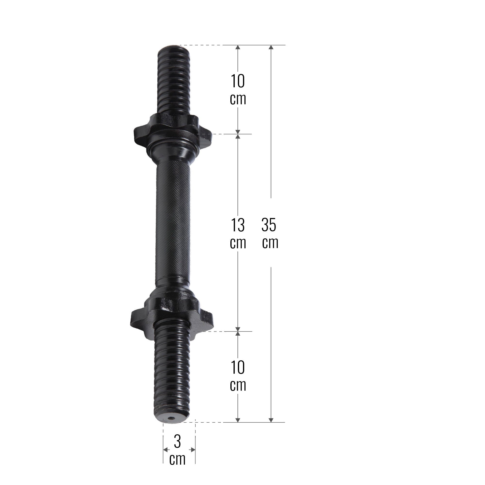 Hantlivars 35 cm keermelukkudega, 30 mm