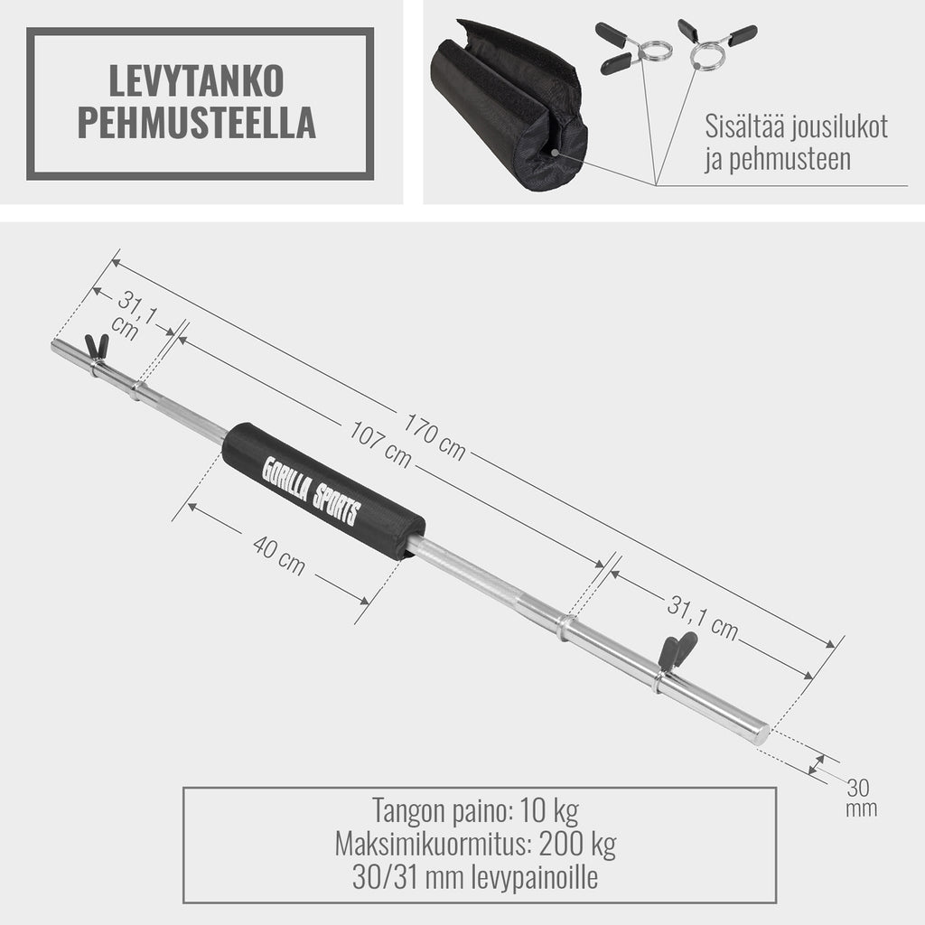 Kang 170 cm vedrulukustite ja pehmendusega