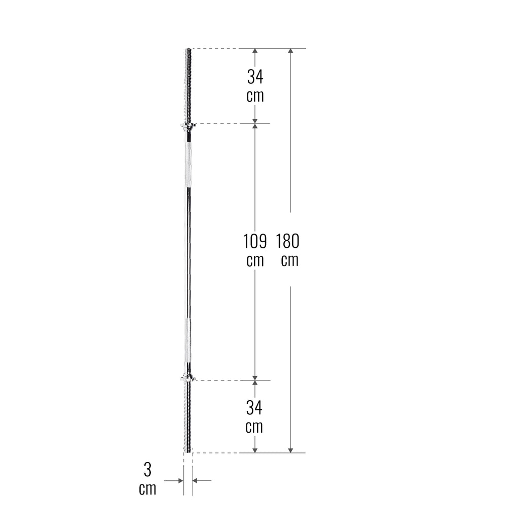 Sirge kang 180 cm keermega lukustitega
