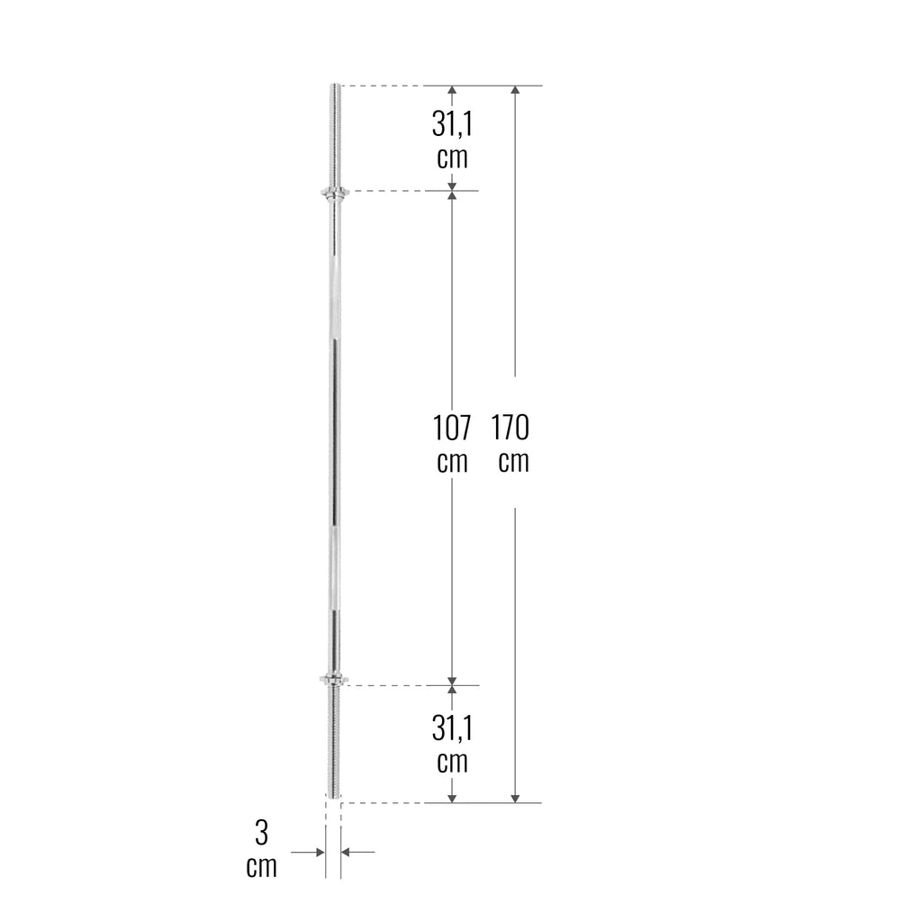Sirge kang 170 cm keermelukkudega