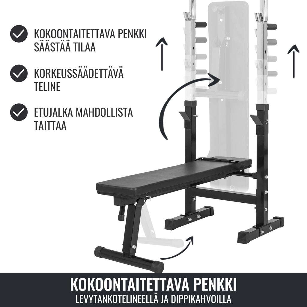 Reguleeritav tõstepink ja kangikomplekt raskustega 100 kg