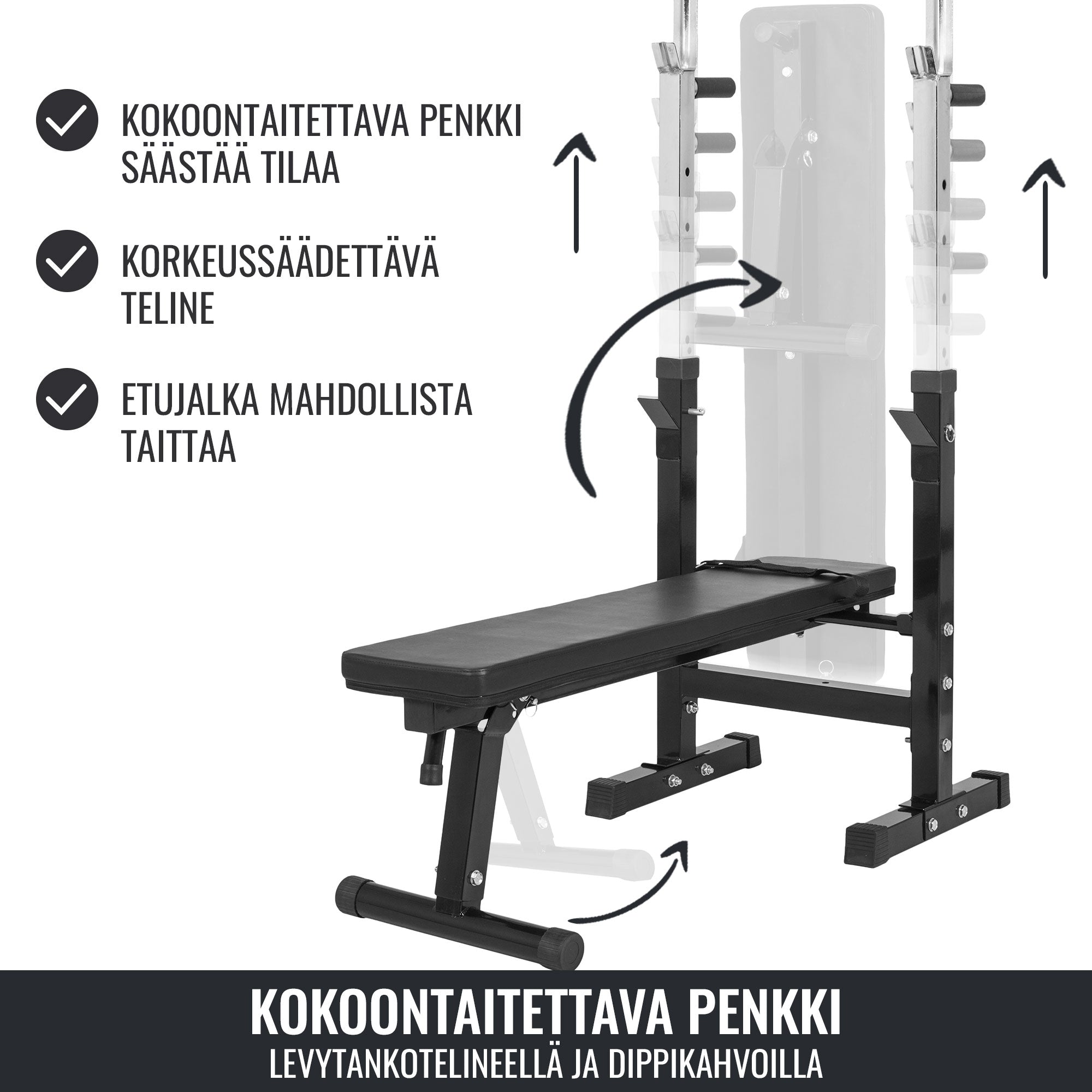 Reguleeritav tõstepink ja kangikomplekt raskustega 100 kg