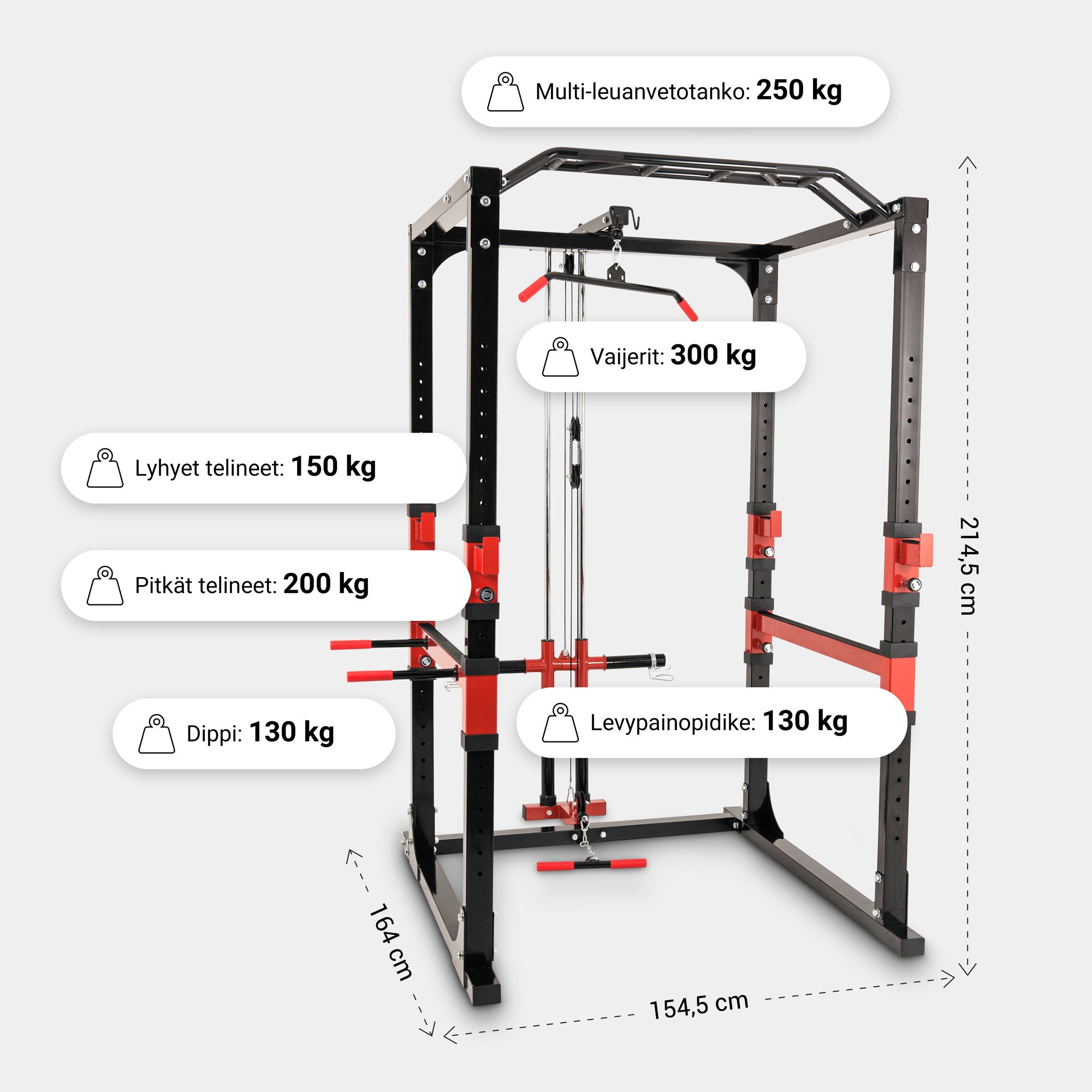 Power Rack kükipuur alumise ja ülemise plokiga