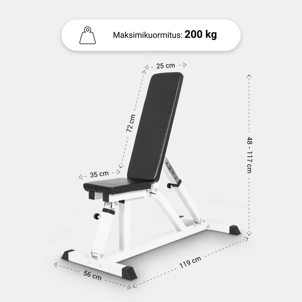 Reguleeritav kaldpink max 200 kg, valge