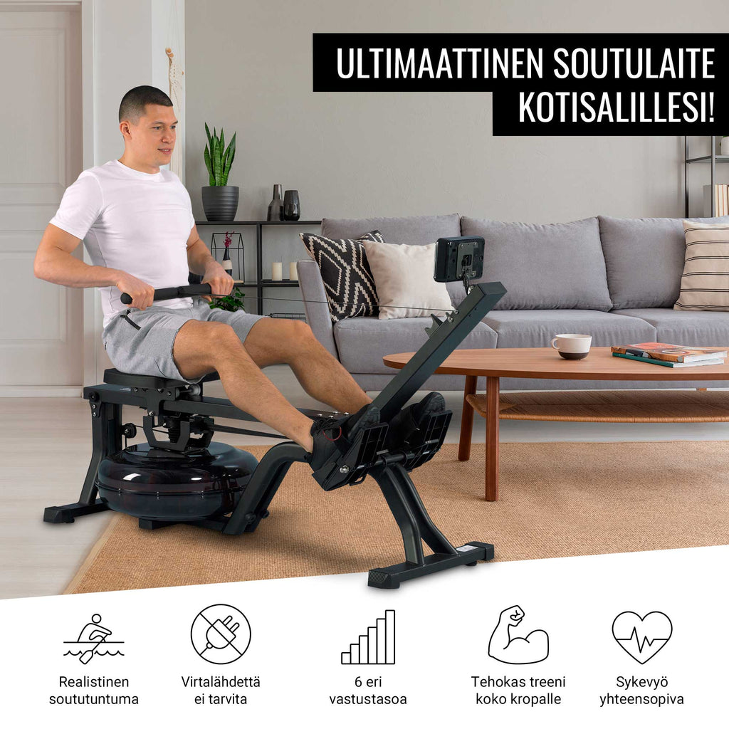Veetakistusega sõudeergomeeter treeningarvutiga