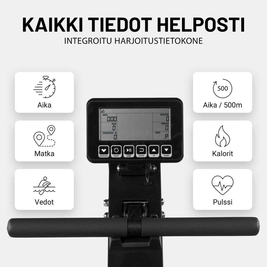 Veetakistusega sõudeergomeeter treeningarvutiga