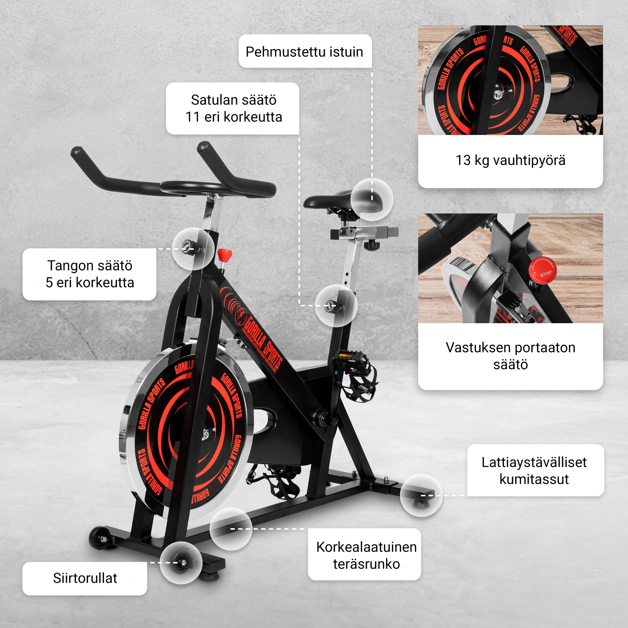 Reguleeritav spinninguratas 13 kg hoorattaga