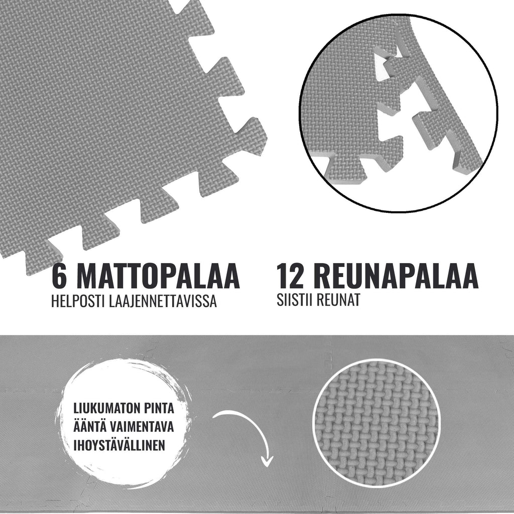 Kaitsematt 6 osa 60 x 60 x 1,2 cm, hall