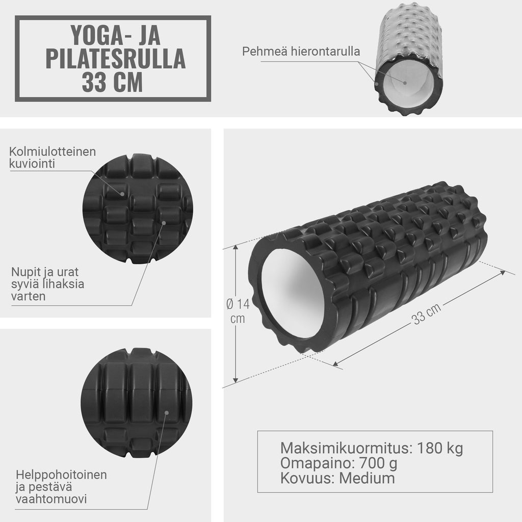 Foam Roller 2.0 massaažirull 32 x 14 cm must