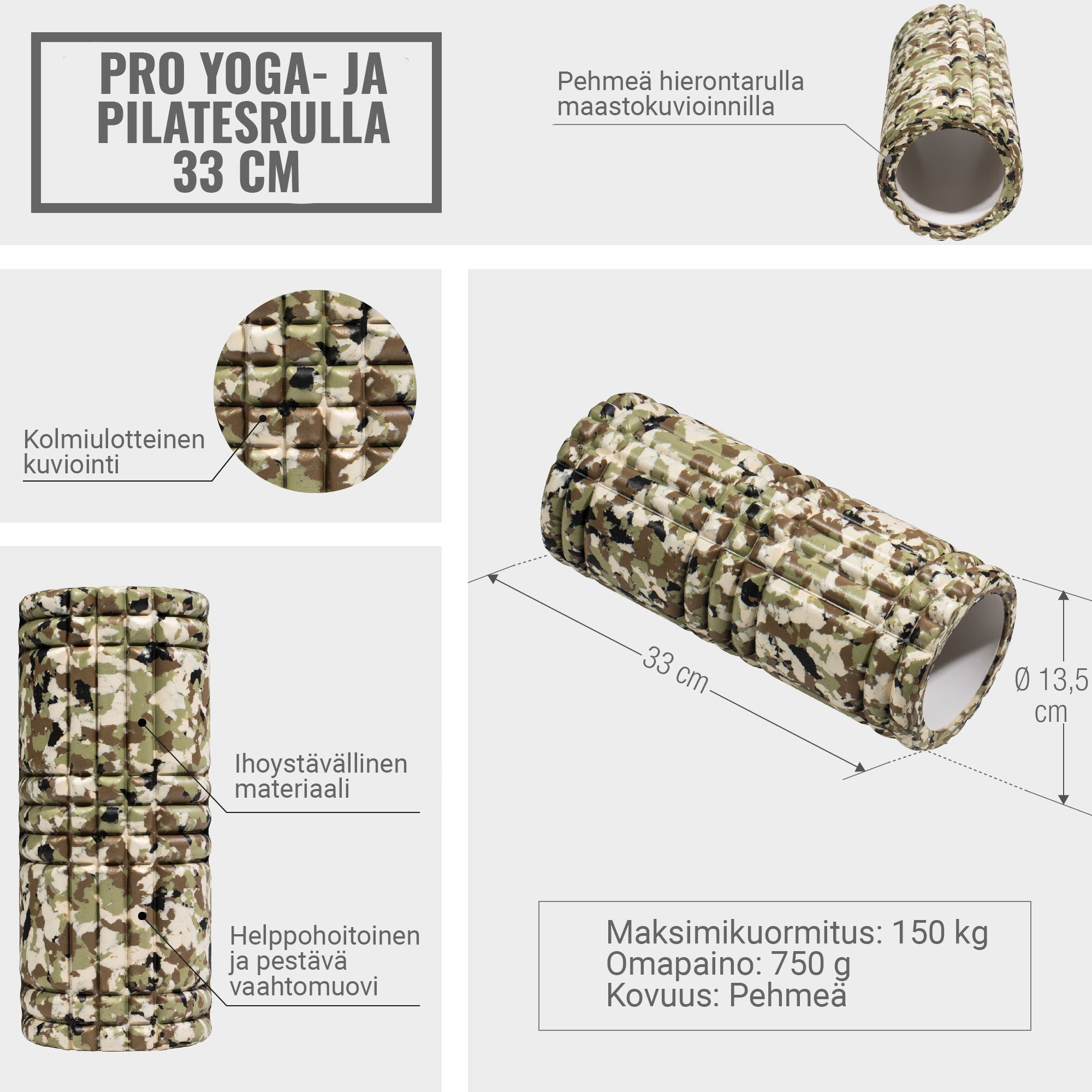 Foam Roller massaažirull 33 x 13 cm
