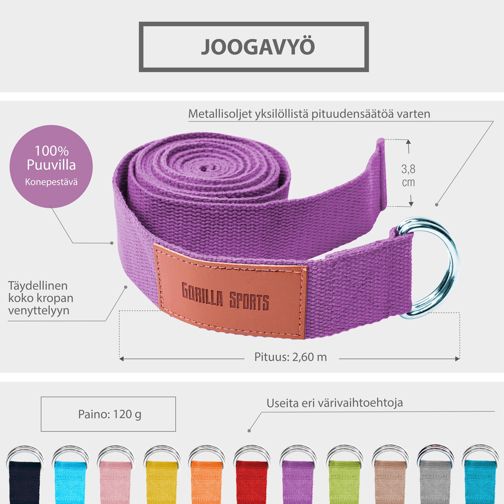Joogakomplekt joogapadja ja joogarihmaga