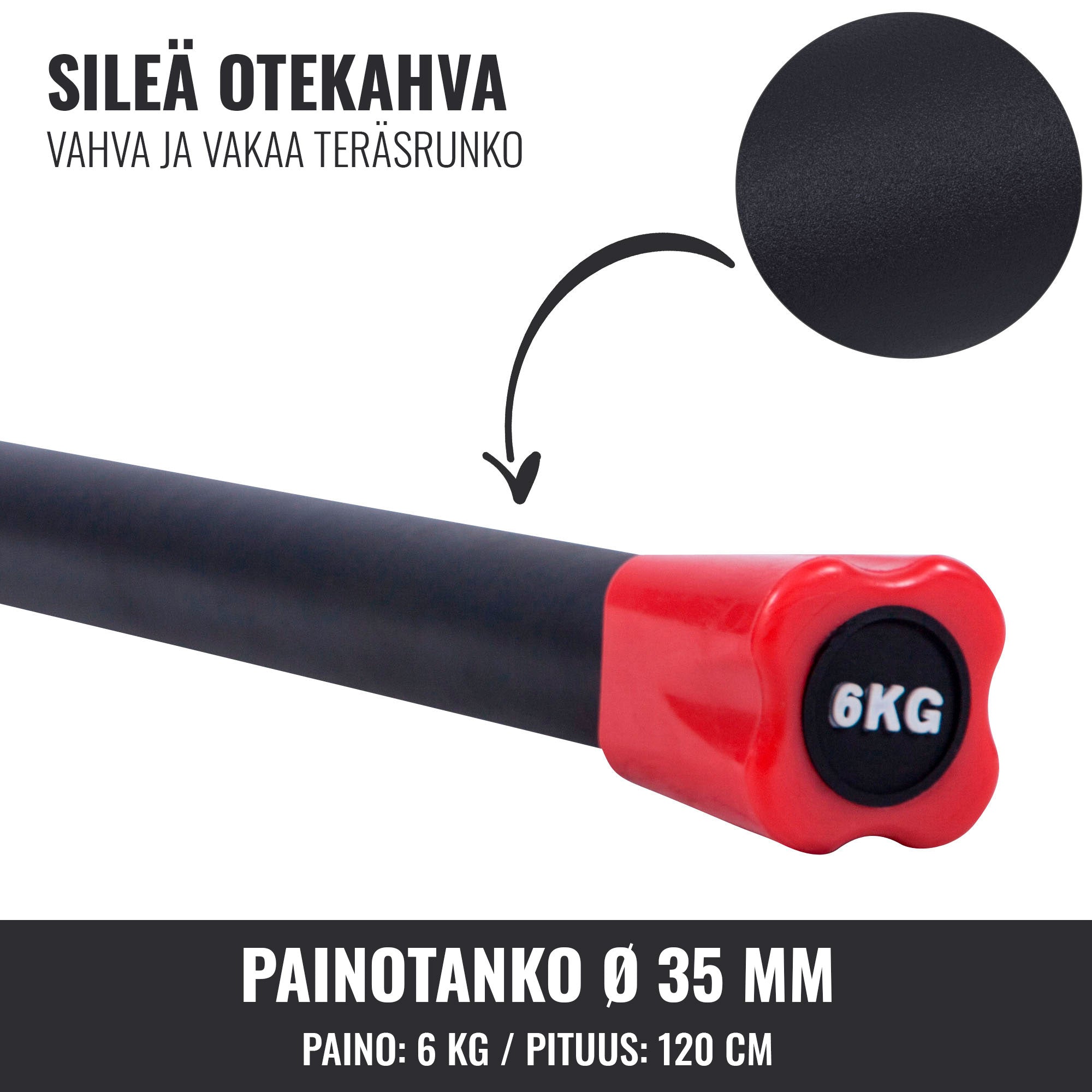 Aeroobika Bar 1–10 kg – fikseeritud raskusega rühmatreeningu kang