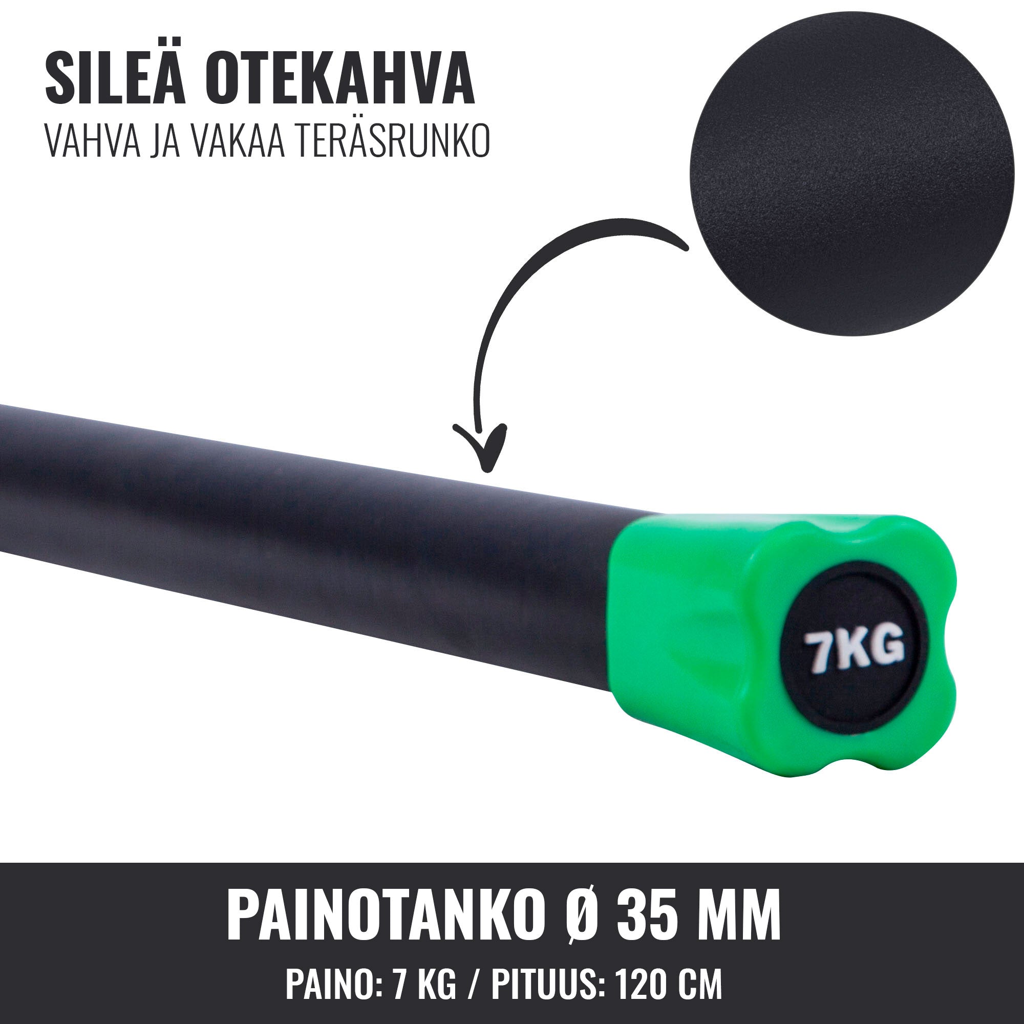 Aeroobika Bar 1–10 kg – fikseeritud raskusega rühmatreeningu kang
