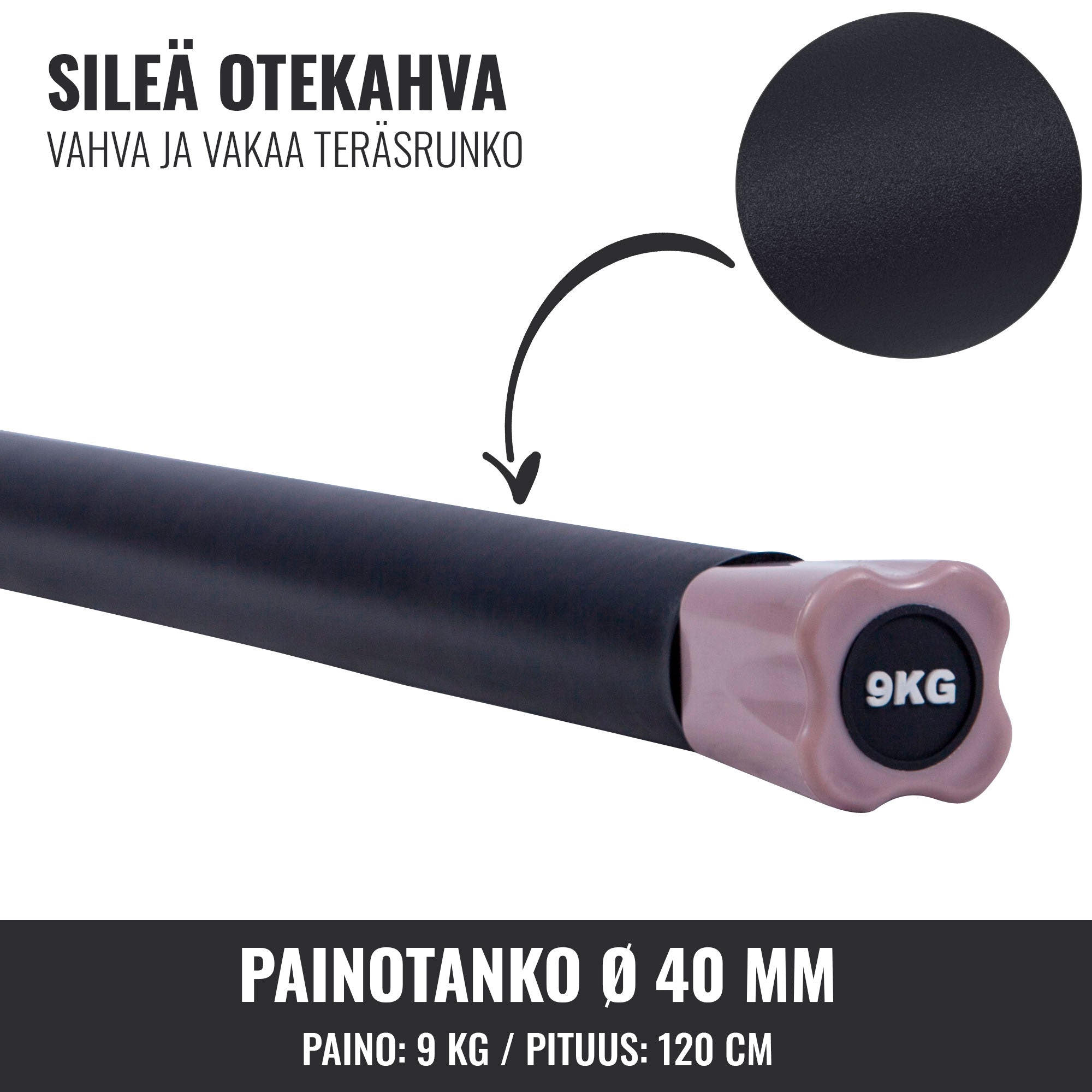 Aeroobika Bar 1–10 kg – fikseeritud raskusega rühmatreeningu kang