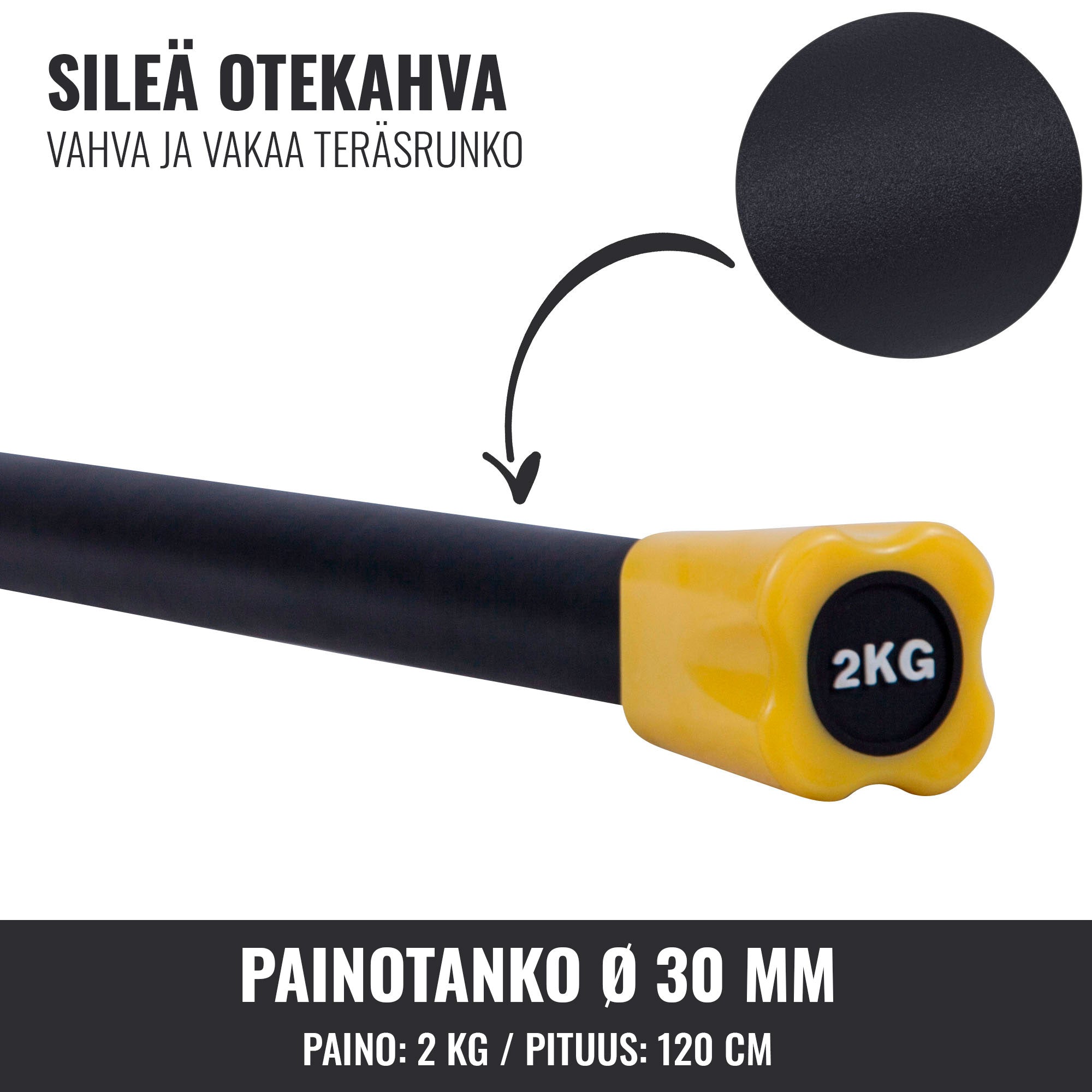 Aeroobika Bar 1–10 kg – fikseeritud raskusega rühmatreeningu kang