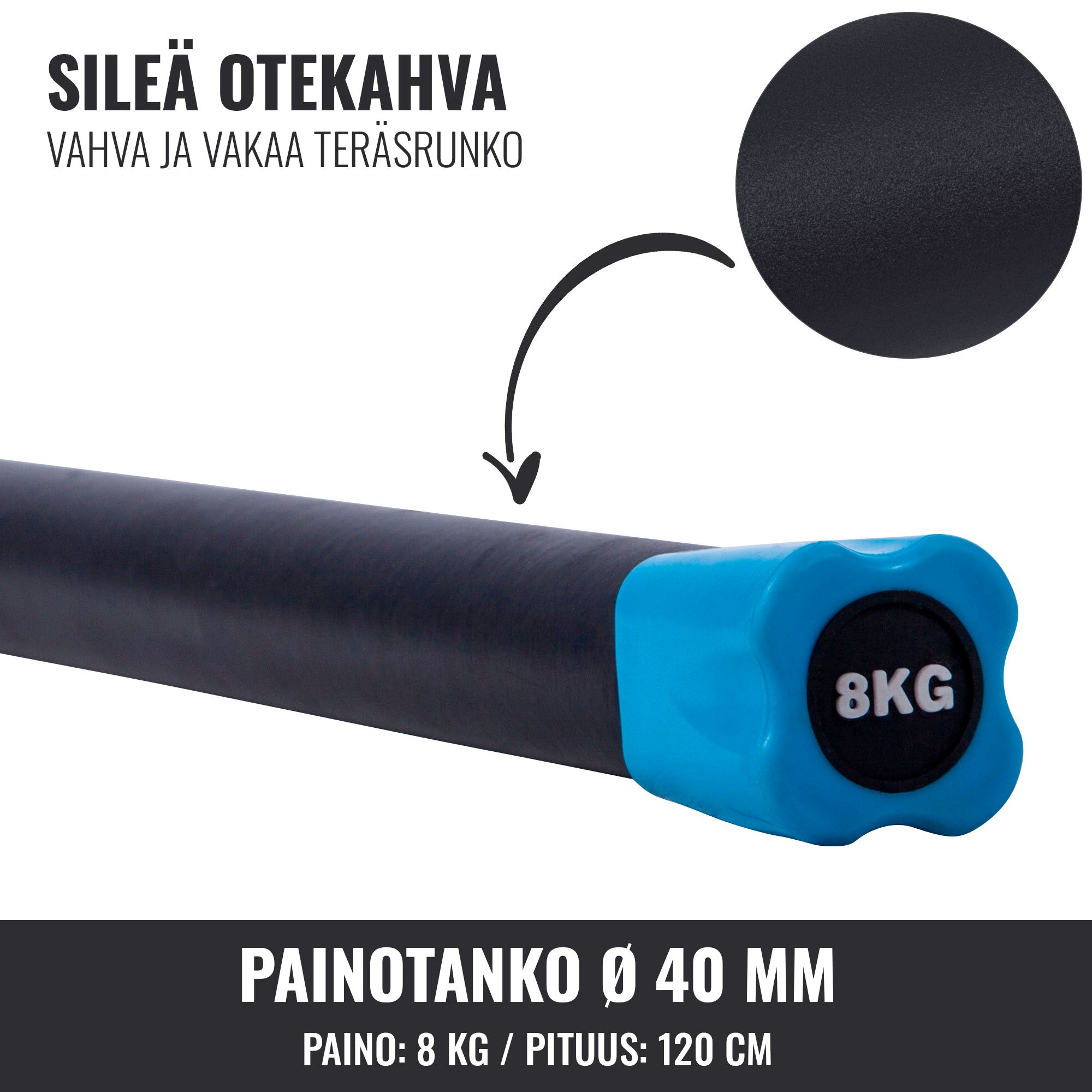 Aeroobika Bar 1–10 kg – fikseeritud raskusega rühmatreeningu kang