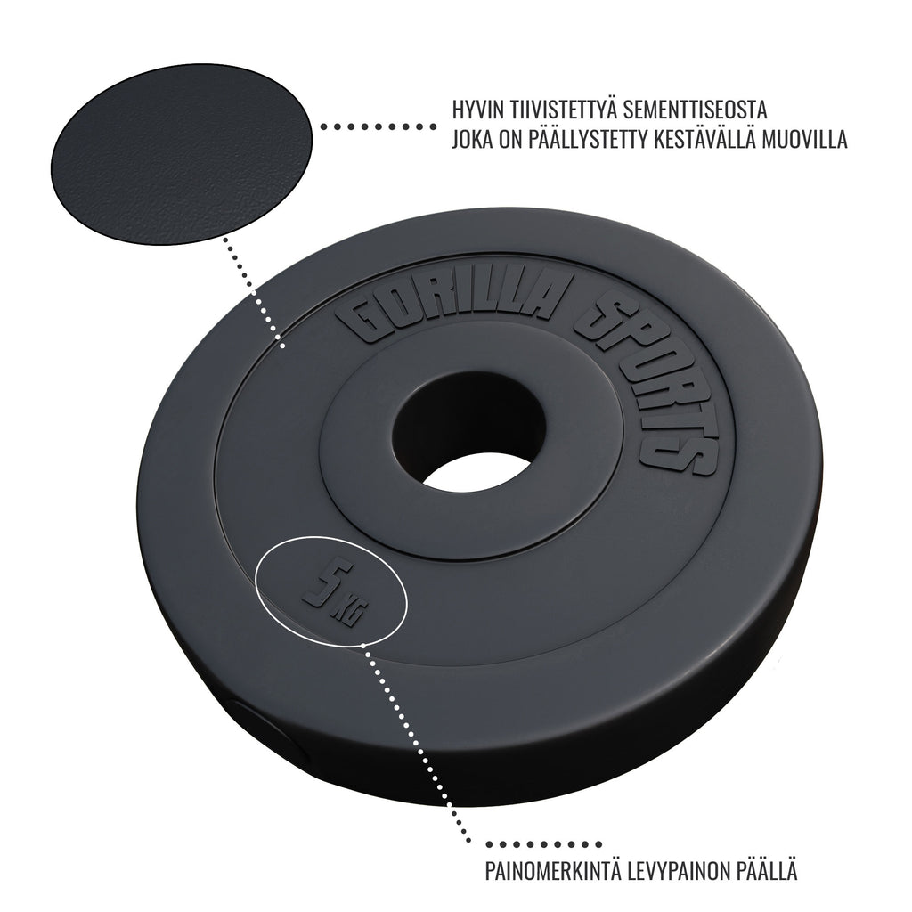 Vinüülkattega raskusketas 5 kg 50 mm