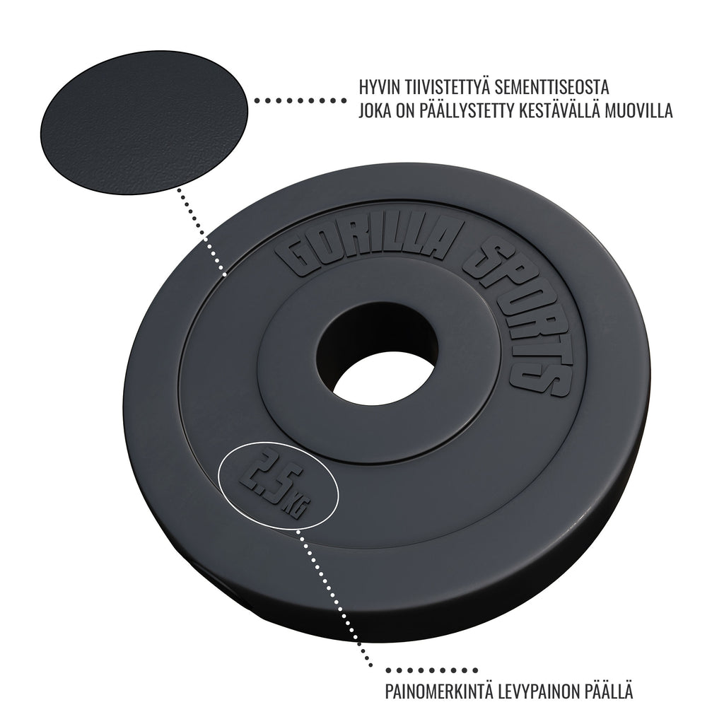 Vinüülkattega raskusketas 2,5 kg 50 mm