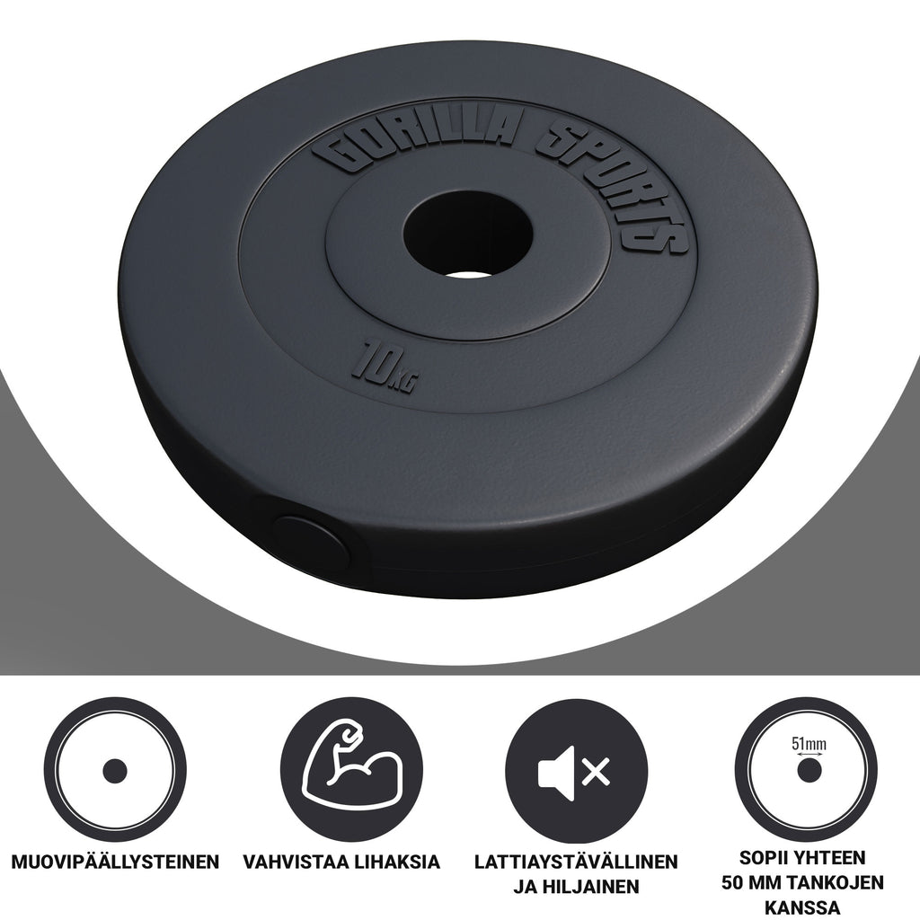 Vinüülkattega raskusketas 10 kg 50 mm