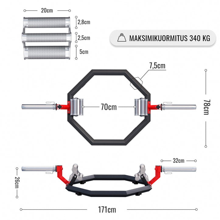 Multi Grip Trap Bar 50 mm vedruklambritega