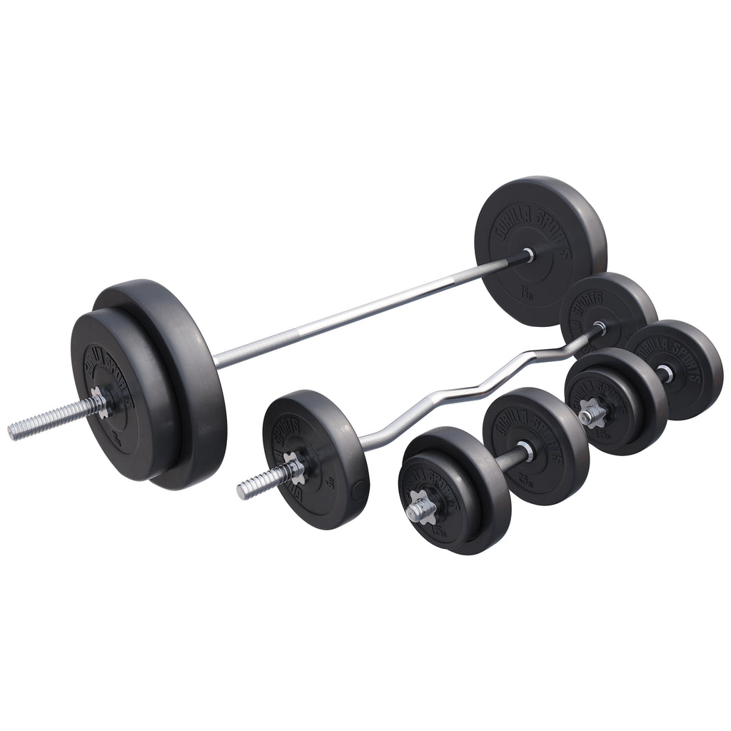 Vinüülist kangikomplekt 100 kg sirge ja EZ-kangiga