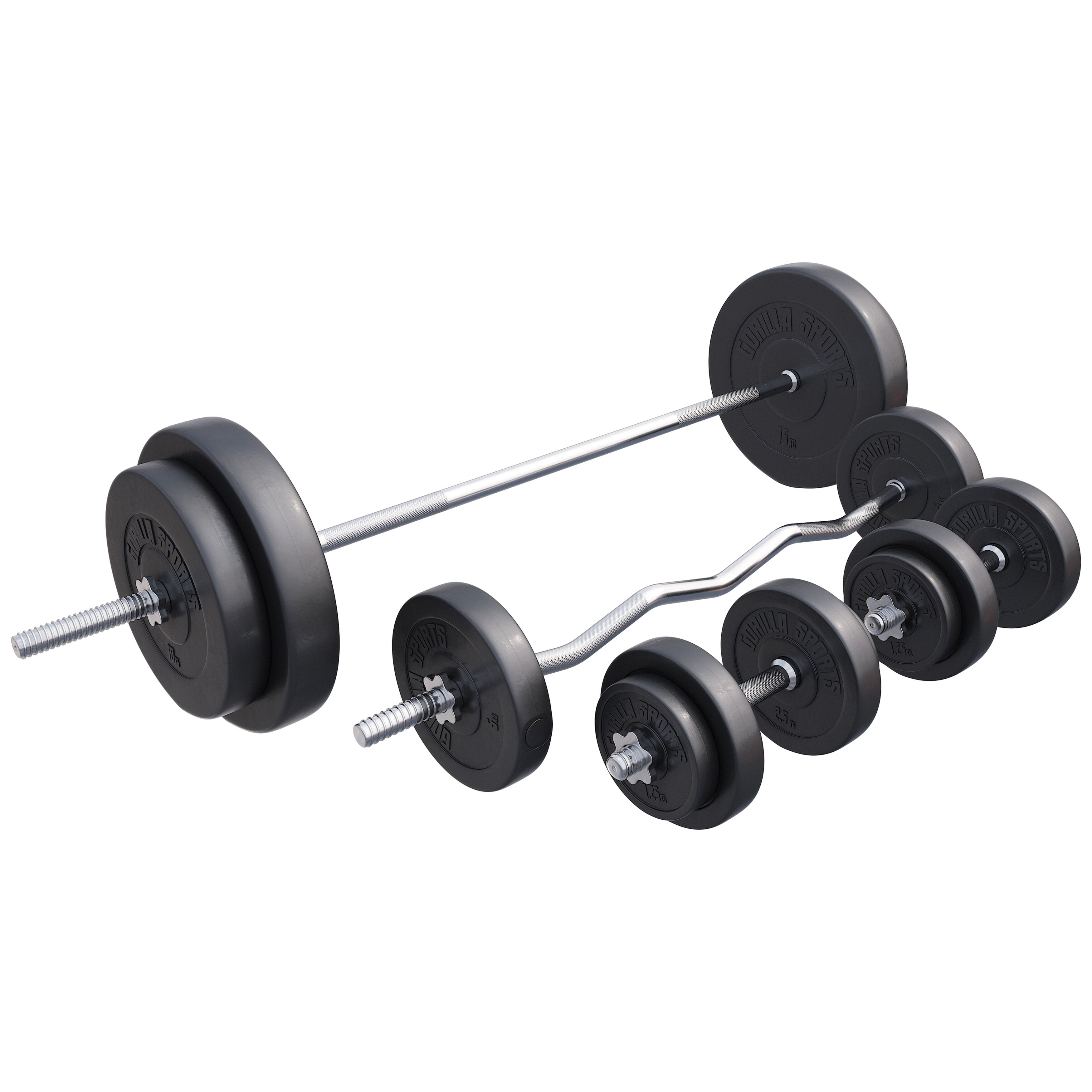 Vinüülist kangikomplekt 100 kg sirge ja EZ-kangiga