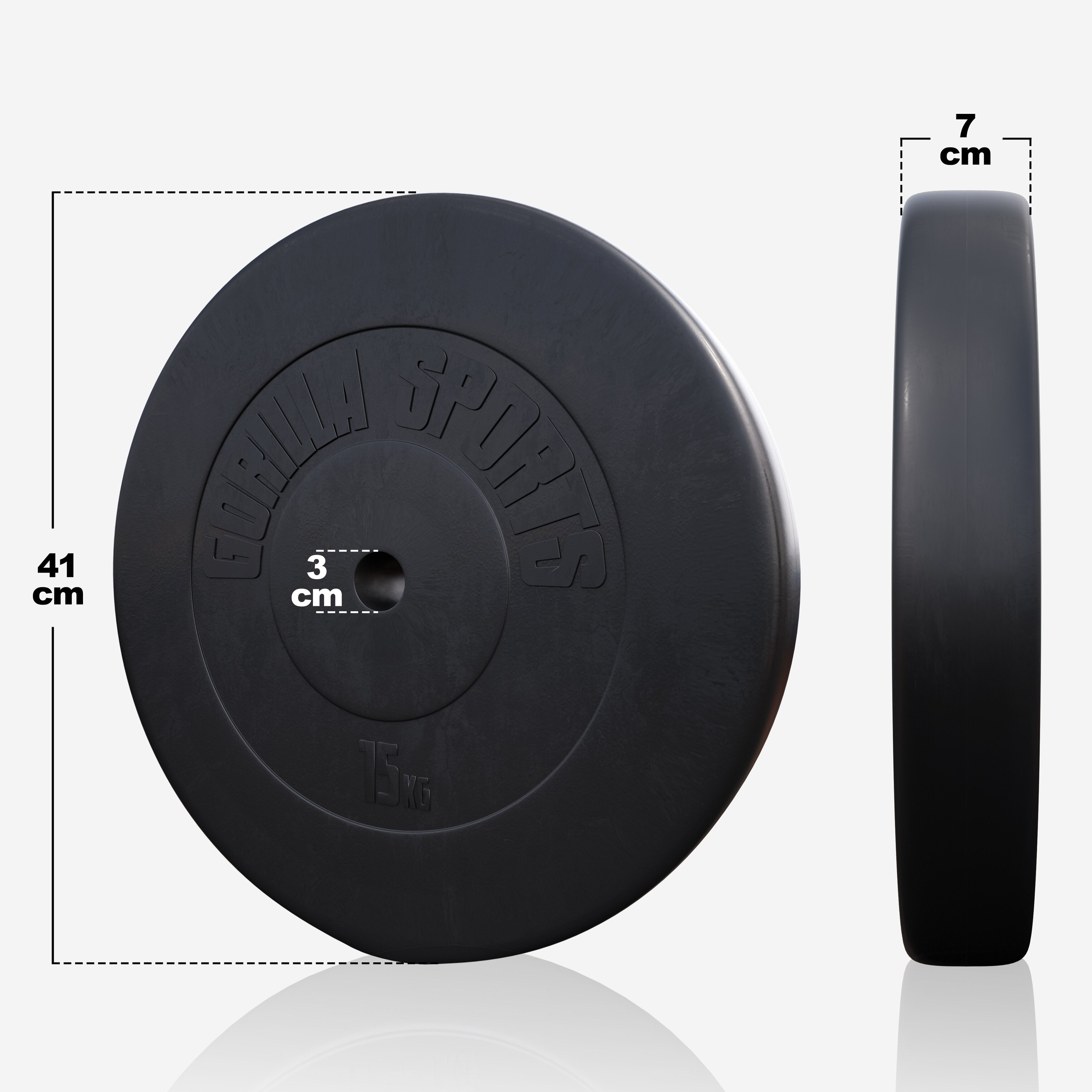 Vinüülraskuskettad 2 x 15 kg, 30 mm