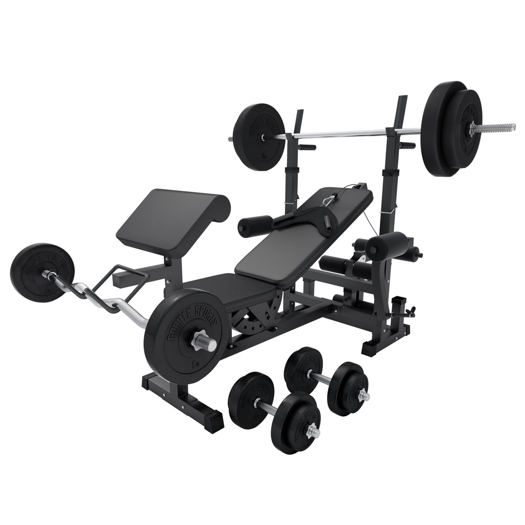 Reguleeritav tõstepink + 100 kg kangikomplekt, Black Edition