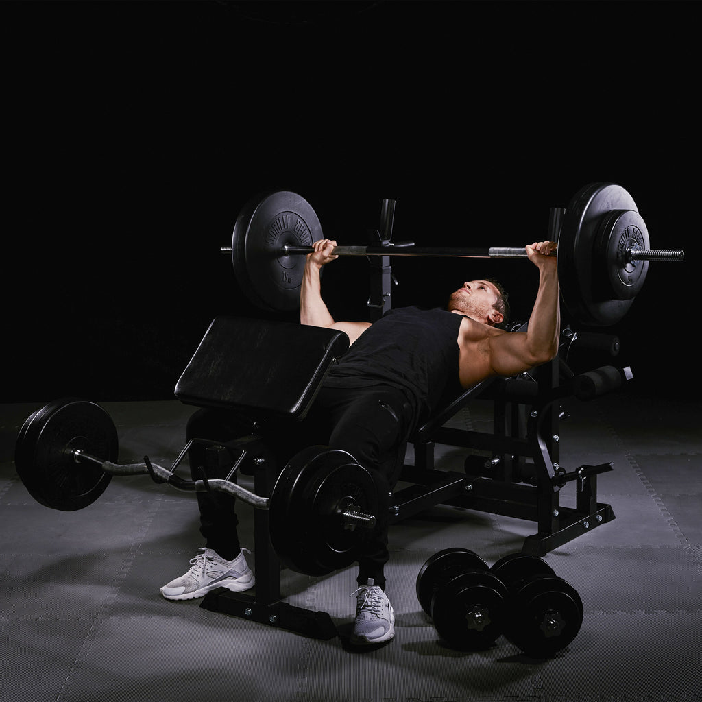 Reguleeritav tõstepink + 100 kg kangikomplekt, Black Edition