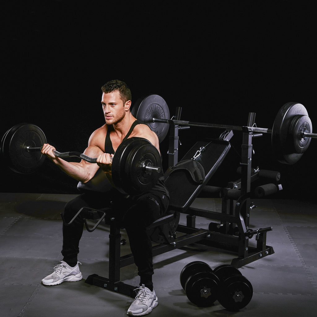 Reguleeritav tõstepink + 100 kg kangikomplekt, Black Edition