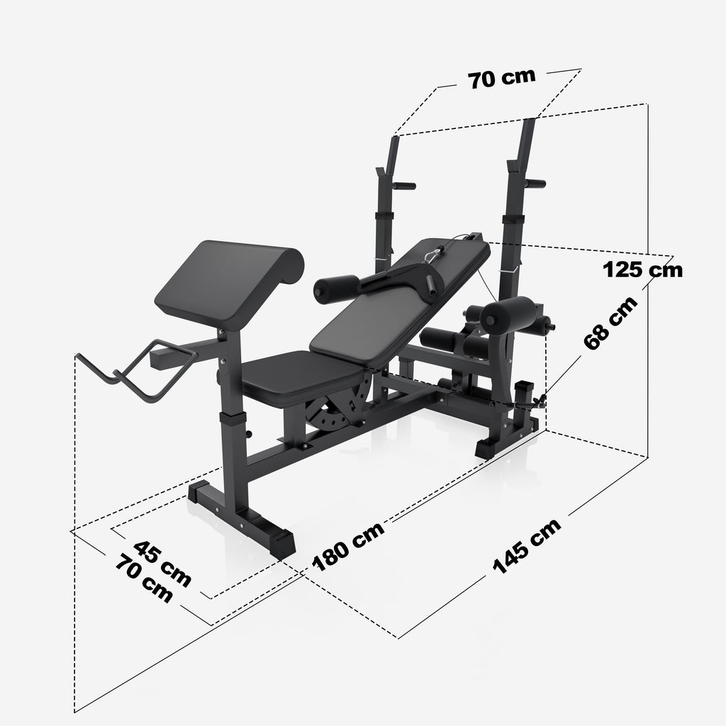 Reguleeritav tõstepink + 100 kg kangikomplekt, Black Edition