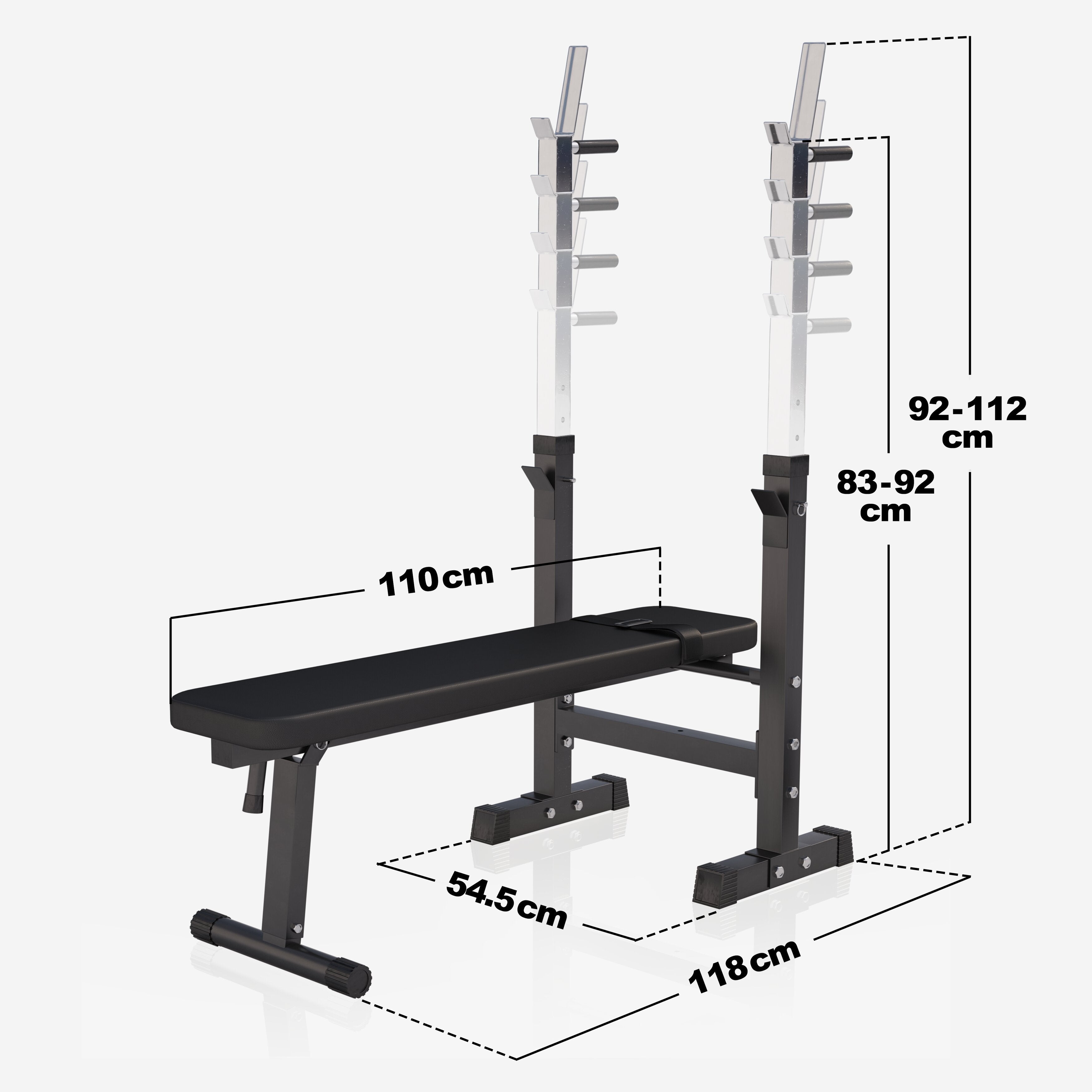 Reguleeritav jõutreeningupink ja 40 kg kangikomplekt